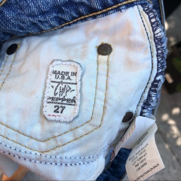 Chip & PEPPER Bare Baller Short Denim Mini Skirt Distressed Frayed Women - Picture 5 of 7